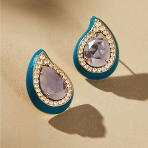 NWT ANTHROPOLOGIE FESTIVE EMBELLISHED TEARDROP EARRINGS